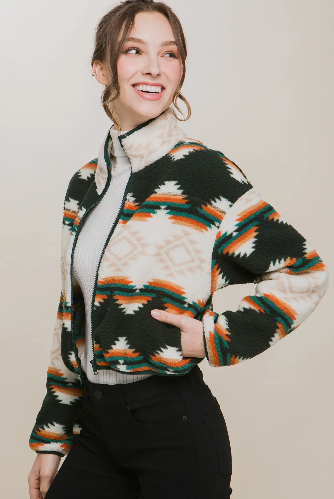 The Short Aztec Sherpa Full Zip – Nhu Avenue