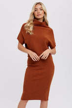 Load image into Gallery viewer, The Benny Slouch Neck Dolman Dress in Camel

