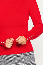 Load image into Gallery viewer, The Lacey Jewel Button Sleeve Sweater
