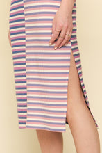 Load image into Gallery viewer, The Larissa Mixed Stripe Knit Dress in Purple
