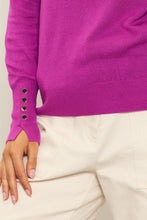 Load image into Gallery viewer, The Liza Button Sleeve Sweater in Magenta
