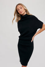 Load image into Gallery viewer, The Benny Slouch Neck Dolman Dress in Black
