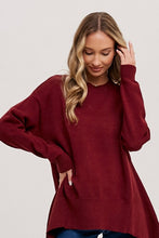 Load image into Gallery viewer, The Bella Throw Over Sweater in Burgundy
