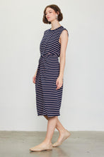 Load image into Gallery viewer, The Pink and Navy Stretson Knot Midi Dress
