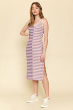 Load image into Gallery viewer, The Larissa Mixed Stripe Knit Dress in Purple
