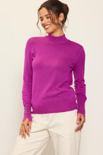 Load image into Gallery viewer, The Liza Button Sleeve Sweater in Magenta
