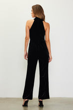 Load image into Gallery viewer, The Black Dreamy Velvet Halter Jumpsuit
