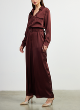 Load image into Gallery viewer, The Hunter Satin Button Down Jumpsuit
