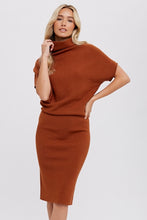 Load image into Gallery viewer, The Benny Slouch Neck Dolman Dress in Camel
