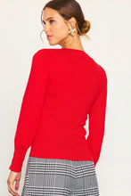 Load image into Gallery viewer, The Lacey Jewel Button Sleeve Sweater
