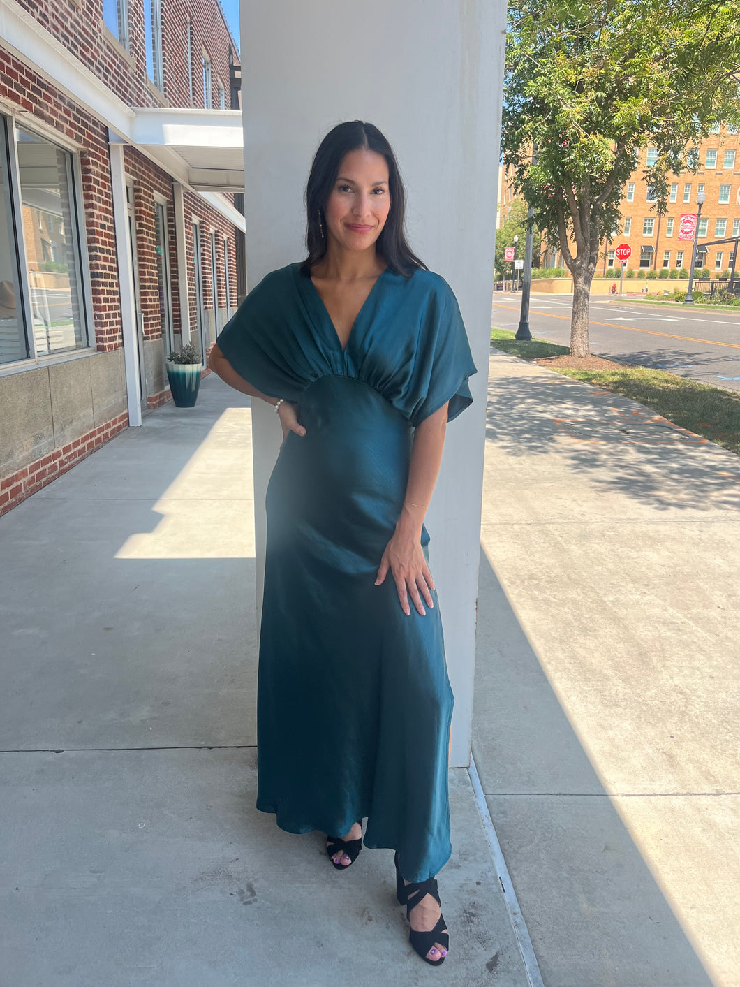 The Natasha Satin Blouson Dress