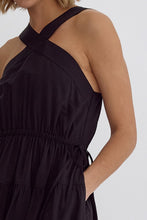 Load image into Gallery viewer, The Black Edith Side Tie Dress
