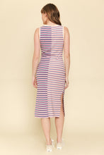 Load image into Gallery viewer, The Larissa Mixed Stripe Knit Dress in Purple
