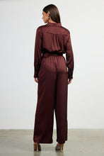 Load image into Gallery viewer, The Hunter Satin Button Down Jumpsuit
