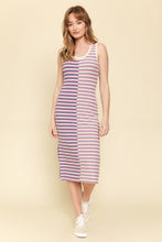 Load image into Gallery viewer, The Larissa Mixed Stripe Knit Dress in Purple
