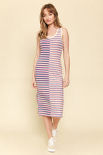 Load image into Gallery viewer, The Larissa Mixed Stripe Knit Dress in Purple
