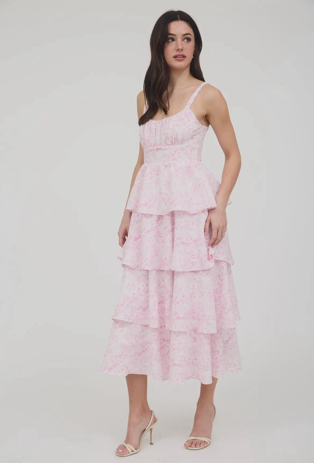 The Joanne Floral Back Tie Tiered Maxi Dress