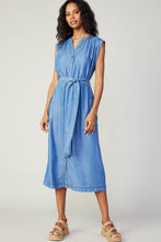 Load image into Gallery viewer, The Cora Chambray Tie Waist Dress
