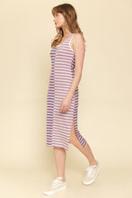 Load image into Gallery viewer, The Larissa Mixed Stripe Knit Dress in Purple
