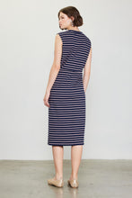 Load image into Gallery viewer, The Pink and Navy Stretson Knot Midi Dress
