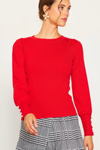 Load image into Gallery viewer, The Lacey Jewel Button Sleeve Sweater
