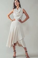 Load image into Gallery viewer, The Asymmetrical Drape Neck Dress
