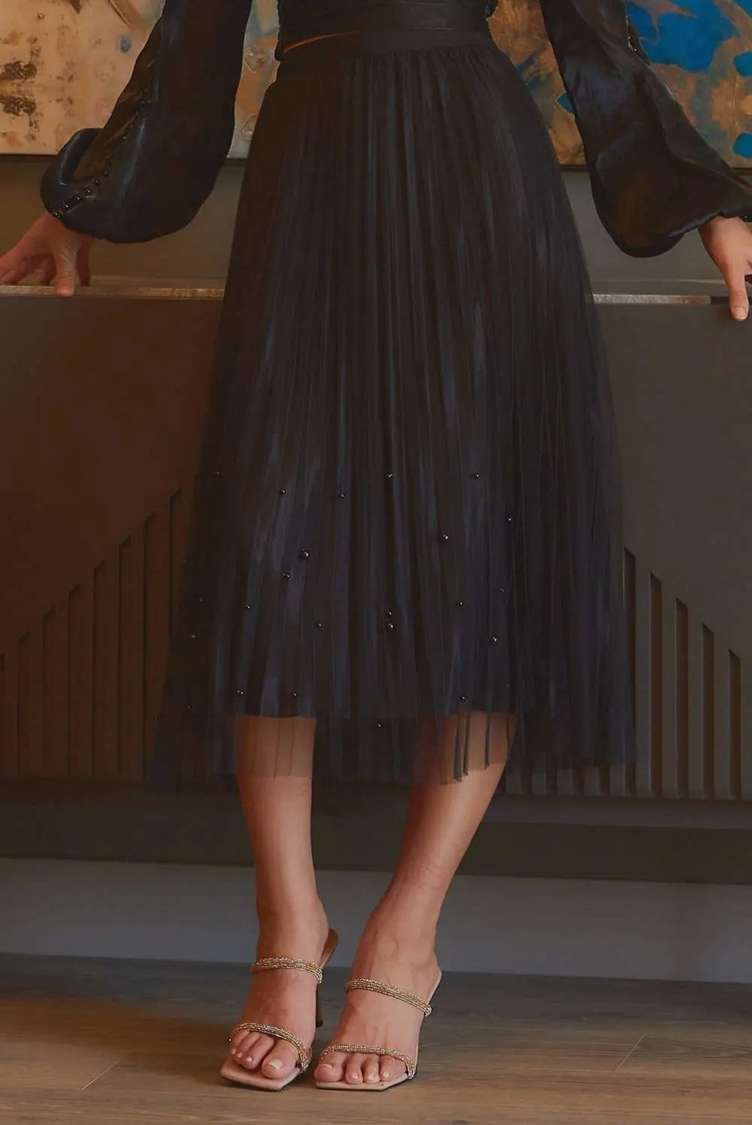 The Marianna Pleated Pearl Skirt