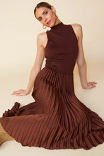 Load image into Gallery viewer, Dylan Mixed Media Pleated Skirt Dress
