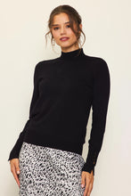 Load image into Gallery viewer, The Liza Button Sleeve Sweater in Black
