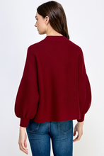 Load image into Gallery viewer, The Ellyse Balloon Sleeve Mock Neck Sweater
