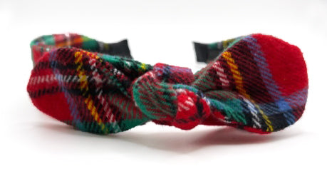 Little Girls Large Tartan Plaid Knotted Headband