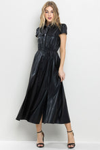 Load image into Gallery viewer, Cynthia Midi Button Up Leather Dress in Black
