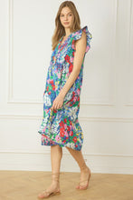 Load image into Gallery viewer, Lillian Floral Print Ruffle Sleeve Dress
