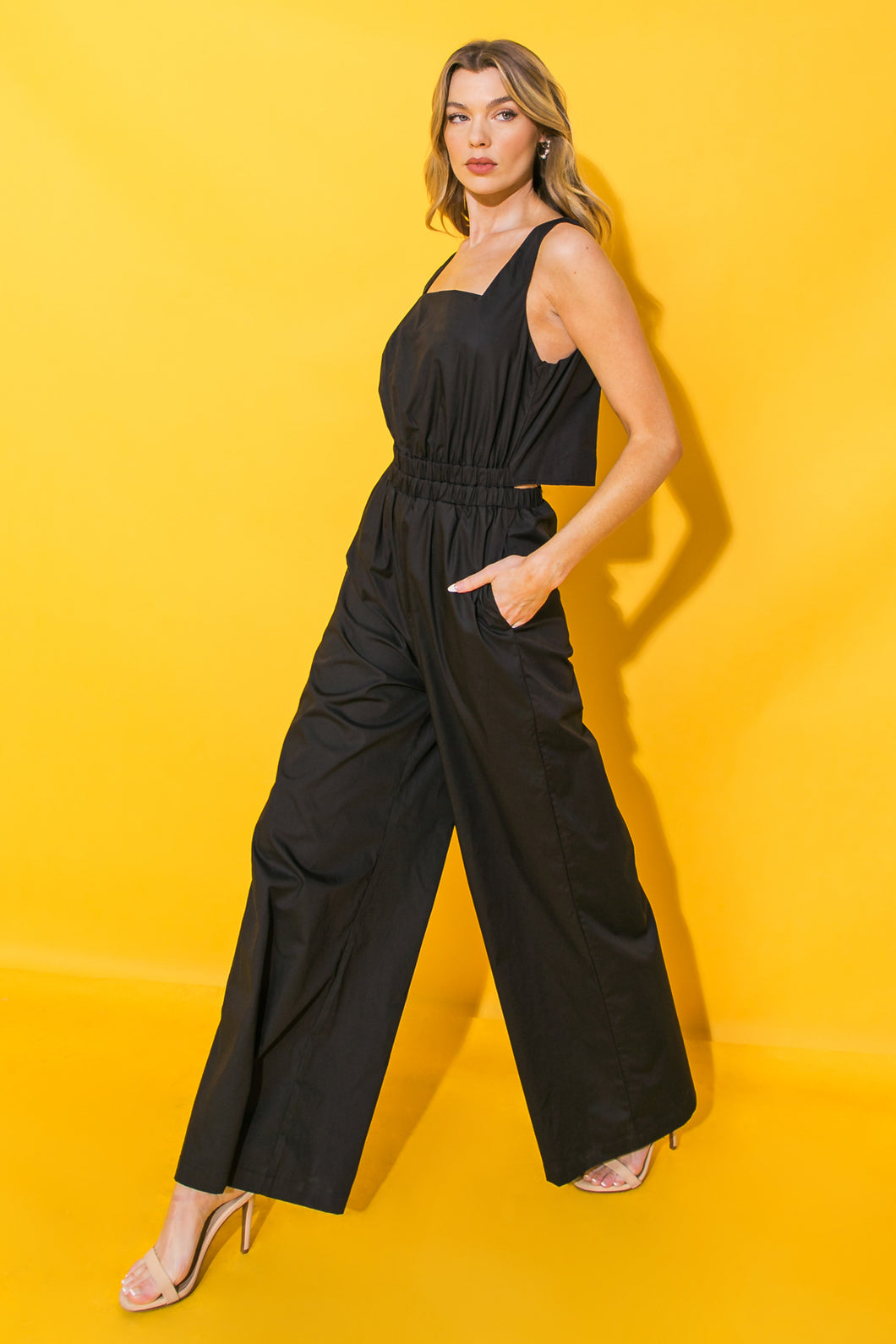 Poplin Popover Back Jumpsuit