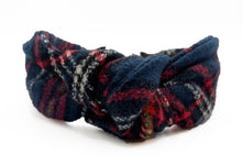 Load image into Gallery viewer, Women&#39;s Navy/Red Knotted Headband
