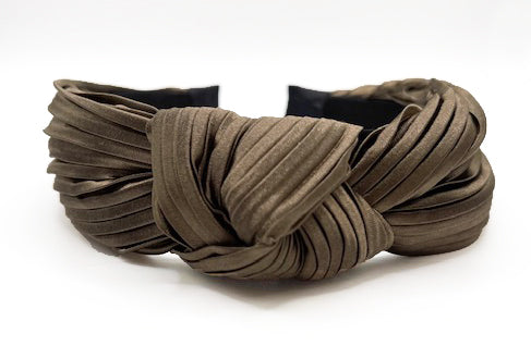 Women's Knotted Pleated Headband in Bronze