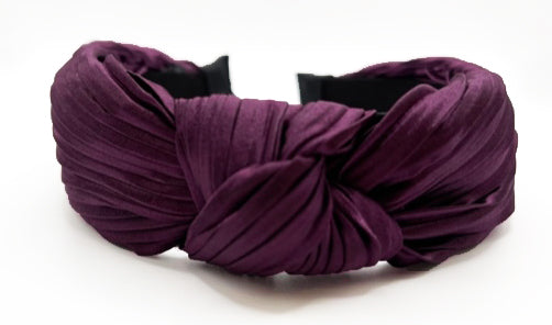 Women's Knotted Pleated Headband in Purple