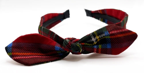 Little Girls Small Tartan Plaid Knotted Headband