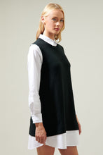 Load image into Gallery viewer, The Marianna Mixed Media Poplin Sweater Dress
