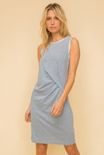 Load image into Gallery viewer, Knit Stripe Detail Ruched Midi Dress
