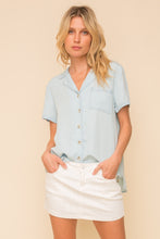 Load image into Gallery viewer, Chambray Button Up Blouse

