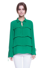 Load image into Gallery viewer, L/S Fringe Detail Blouse
