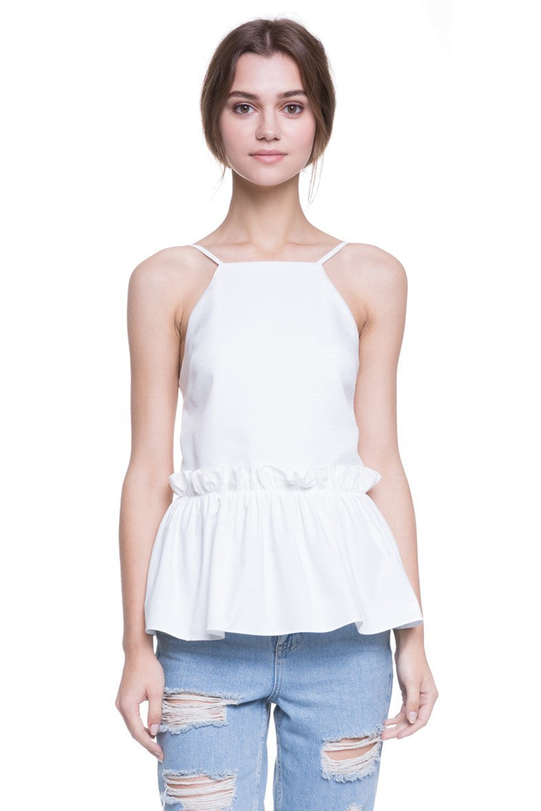 Sleeveless Pleated Detail Top