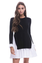 Load image into Gallery viewer, L/S Poplin Combo Knit Dress
