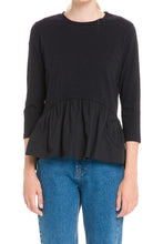 Load image into Gallery viewer, Black Knit Top w/Hi-Lo Hem

