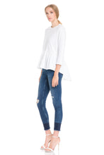 Load image into Gallery viewer, White Knit Top w/Hi-Lo Hem

