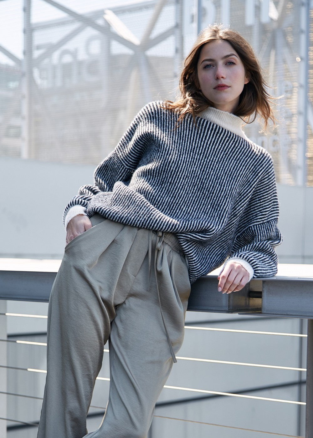 Stripe Print Sweater