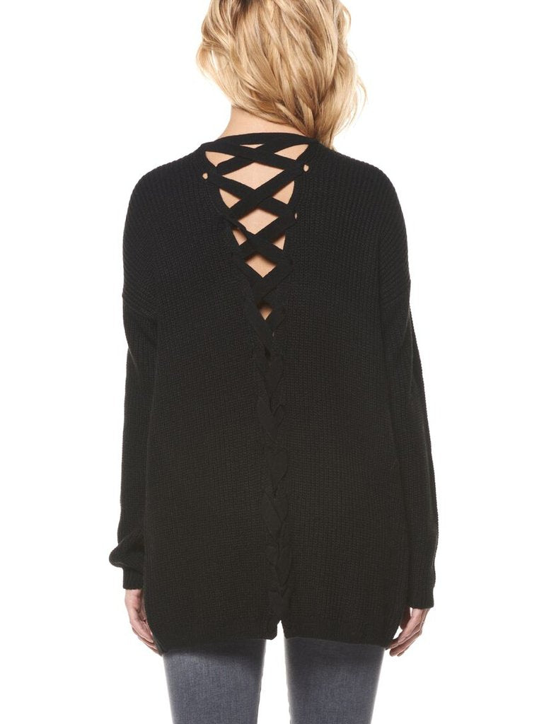 Cardigan w/Back Lace Detail