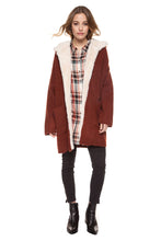 Load image into Gallery viewer, Hooded Open Cardigan Sherpa Jacket
