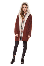 Load image into Gallery viewer, Hooded Open Cardigan Sherpa Jacket
